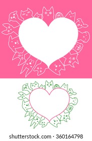 heart shaped dogs and cats border set