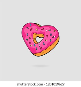Heart shaped donut. Simpsons theme. Homers delicious. Love donut. Like food art. Sweet cake.