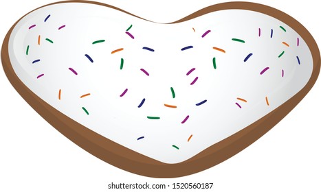 Heart shaped donut vector illustration