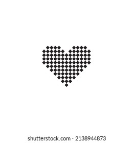 heart shaped dots simple symbol logo vector