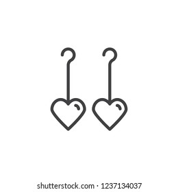 Heart shaped earring outline icon. linear style sign for mobile concept and web design. Elegant earrings simple line vector icon. Symbol, logo illustration. Pixel perfect vector graphics