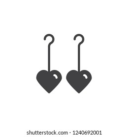 Heart Shaped Earring Vector Icon. Filled Flat Sign For Mobile Concept And Web Design. Elegant Earrings Simple Solid Icon. Symbol, Logo Illustration. Pixel Perfect Vector Graphics