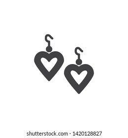 Heart Shaped Earring vector icon. filled flat sign for mobile concept and web design. hearts earrings glyph icon. Symbol, logo illustration. Vector graphics