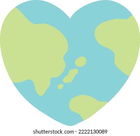 heart shaped earth icon material