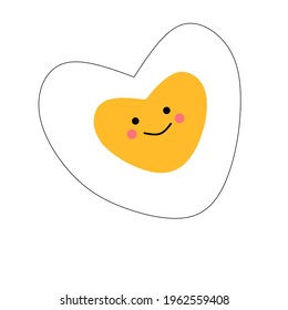 heart shaped egg vector illustration suitable for food icon
