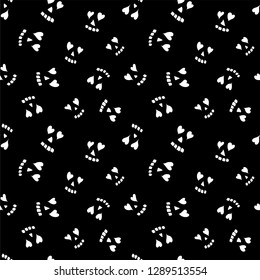 Heart shaped eyes skull background.Seamless pattern.Vector.