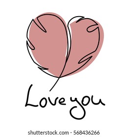 Heart shaped feather.