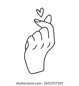 Heart Shaped Finger Gestures vector hand drawn sketch