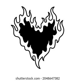 Heart Shaped Fire Symbol Vector Stock Vector (Royalty Free) 2048647382 ...