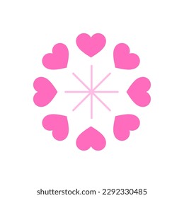 Heart shaped fireworks vector icon valentine. Power of love and romantic. Wedding and decorating greeting cards.