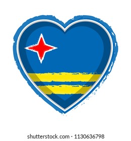 Heart shaped flag of Aruba