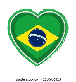 Heart shaped flag of Brazil