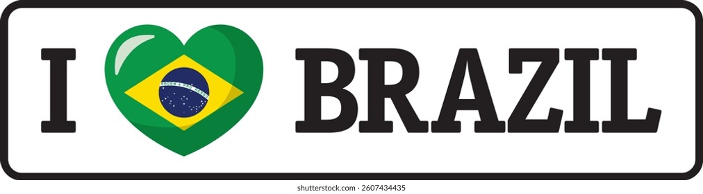 Heart shaped flag of Brazil expressing love for the country, brazilian patriotism