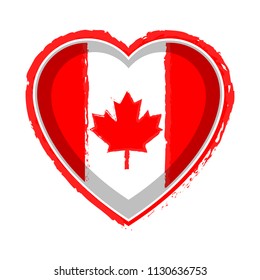 Heart shaped flag of Canada