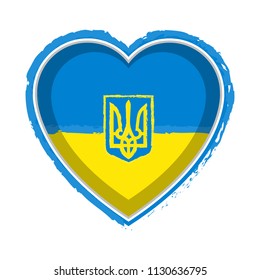 Heart shaped flag of Ukraine