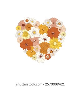 Heart shaped flower bouquet. Floral design for greeting cards, invitations, posters, covers, stickers. For Valentine's Day, Mother's Day, wedding, birthday and more.
