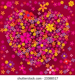 Heart shaped flower burst