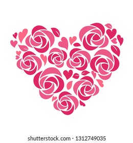 Heart shaped flower decoration symbol