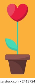 heart shaped flower vector illustration
