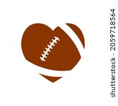 Heart shaped football glyph icon. Clipart image isolated on white background