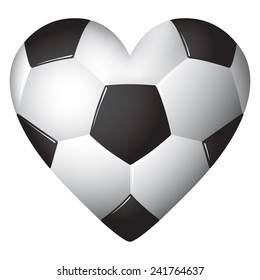 Heart shaped football - soccer - ball illustration.