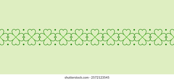 heart shaped four leaf clover pattern design vector