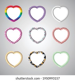 heart shaped frame collection vector for designer