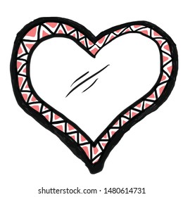 heart shaped frame or mirror doodle illustration
