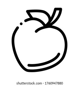 heart shaped fruit icon vector. heart shaped fruit sign. isolated contour symbol illustration
