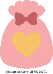 Heart shaped gift bag, pink