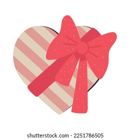 heart shaped gift with bow