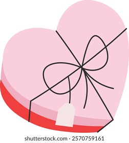 Heart Shaped Gift Box Illustration