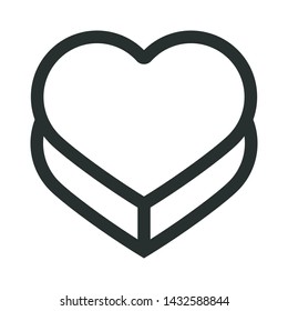 heart shaped gift box - minimal line web icon. simple vector illustration. concept for infographic, website or app.