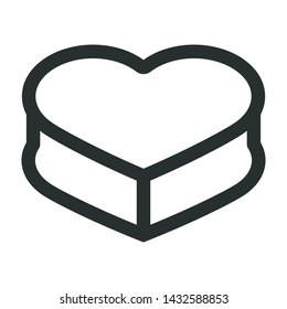 heart shaped gift box - minimal line web icon. simple vector illustration. concept for infographic, website or app.