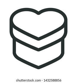 heart shaped gift box - minimal line web icon. simple vector illustration. concept for infographic, website or app.