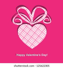 Heart shaped gift box. For Valentine's Day. Illustration.