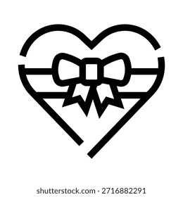 Caja de regalo en forma de corazón envuelta con una cinta decorativa y un lazo, que simboliza el amor, el romance y las ocasiones especiales como aniversarios, bodas y celebraciones del día de San Valentín