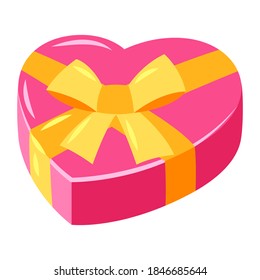 Heart shaped gift. Happy Valentine Day symbol.