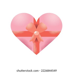 icono de regalo con forma de corazón aislado
