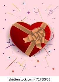 heart shaped gift on abstract background