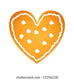 Heart shaped gingerbread cookie