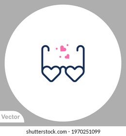 Heart shaped glasses icon sign vector,Symbol, logo illustration for web and mobile