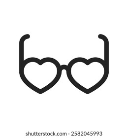 Heart Shaped Glasses Icon Symbolizing Love and Trendy Fashion