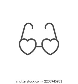 heart shaped glasses icon. Vector illustration. hippie glasses in heart shape icon over white background vector illustration