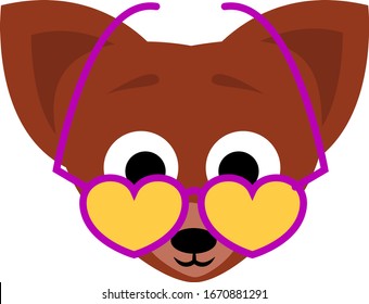 Gafas con forma de corazón, ilustración, vector sobre fondo blanco.