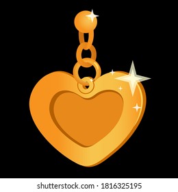 Heart Shaped Gold Glitter Pendant