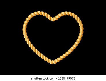 Heart Shaped Golden Chain Vector