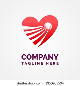 Heart Shaped Golf Logo Template