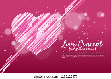 Heart shaped with graphic cutting line luxury style. valentine's day and love theme banner and poster