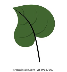 Heart shaped green leaf illustration